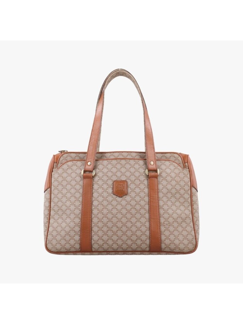Celine Macadam Beige Brown Leather